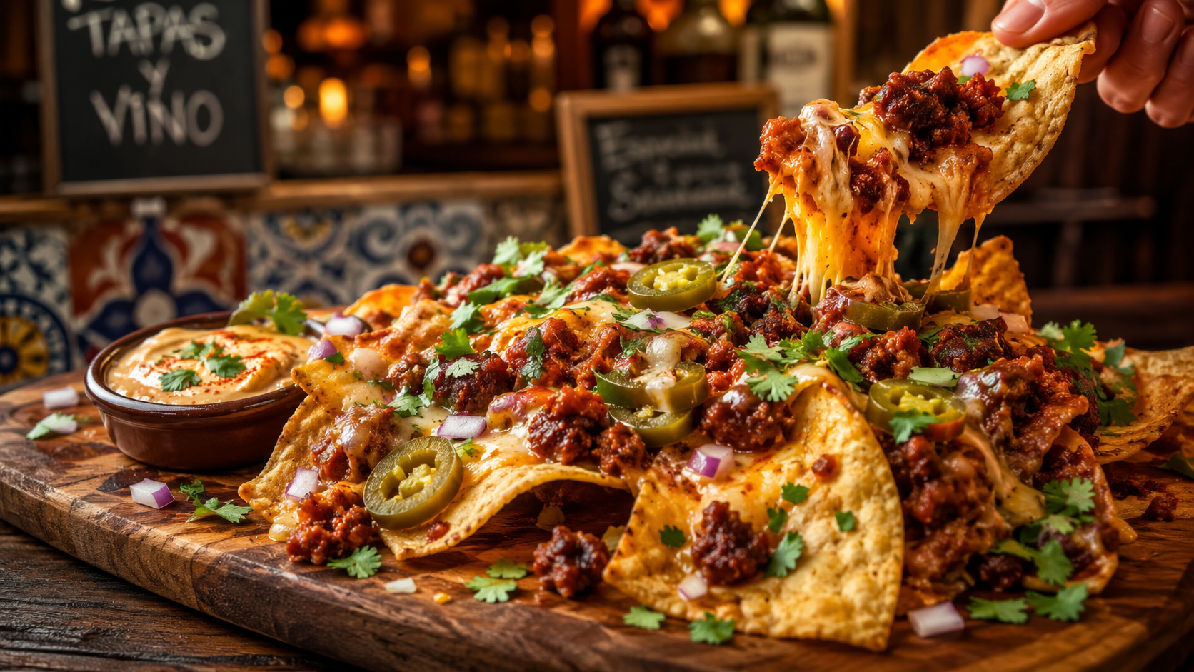 best tapas tortilla chips con chorizo near me